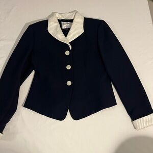 Kasper Black Blazer with White Accents